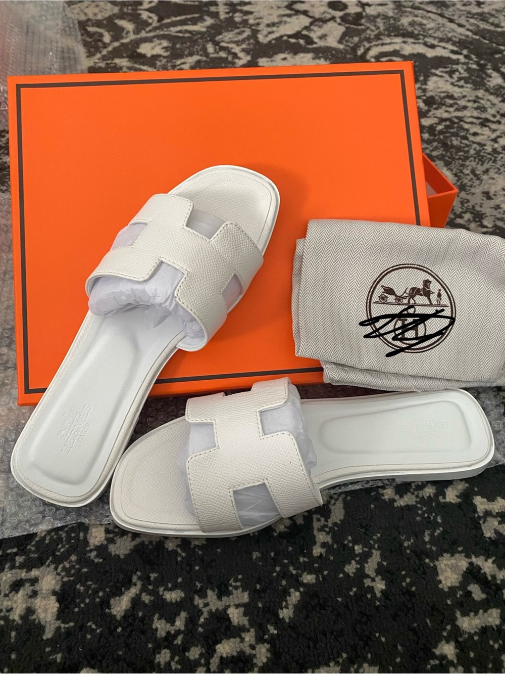 Luxury White H Strap Sandals Woman’s
